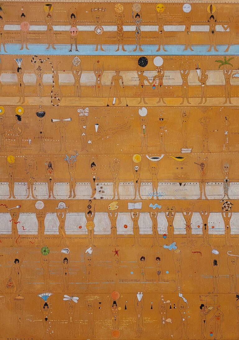 Xavier Puigmartí, senza titolo 2018, acrilico su tela cm 130 X 73, Foto © Lobna Tarek, Courtesy Mashrabia Gallery of Contemporary Art