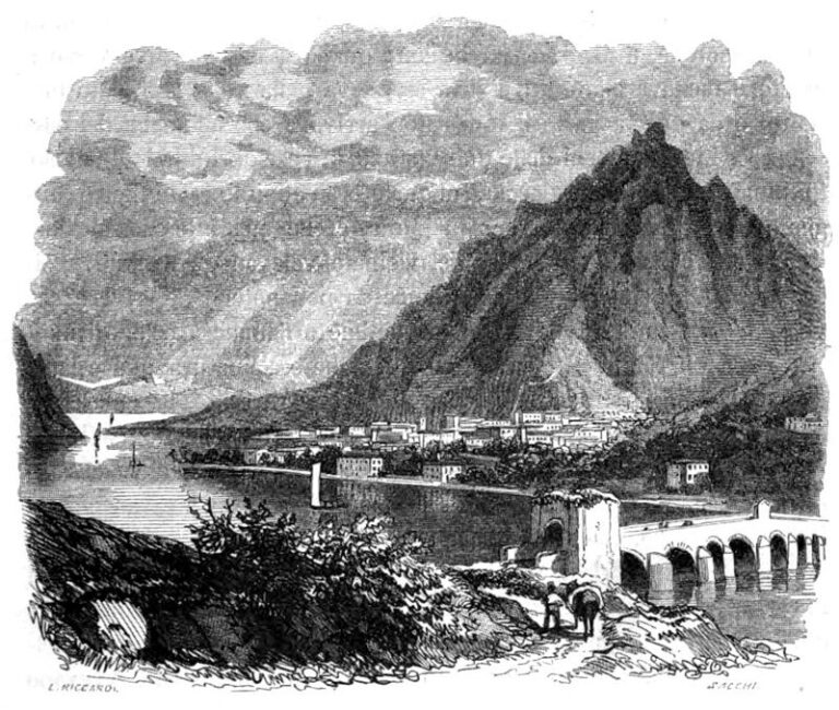 Francesco Gonin, Il Lago di Como, incisione per l’edizione del 1840 de I promessi sposi