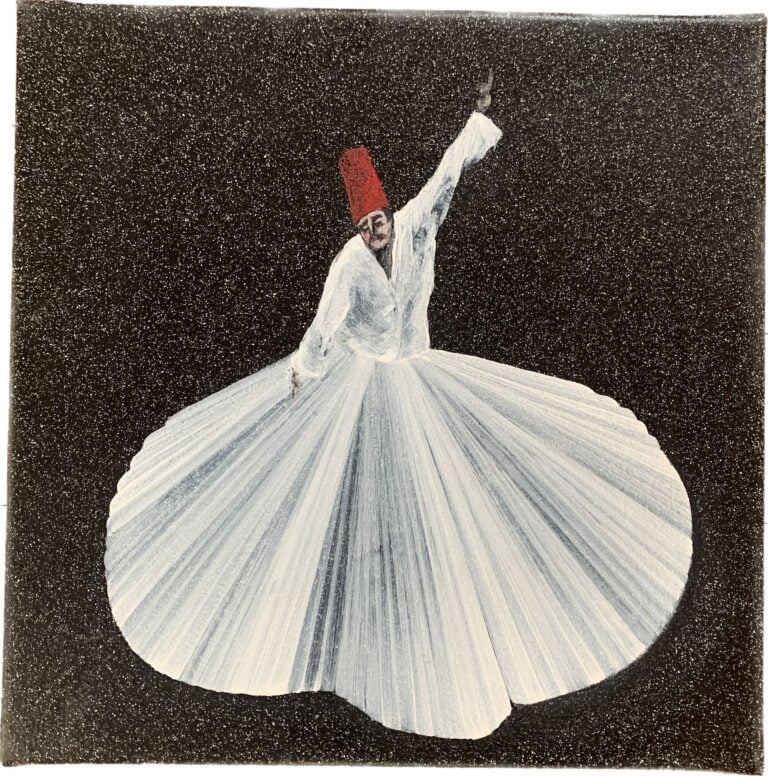 Aldo Mondino, Dervisci, 1999, olio su linoleum installazione di 21 elementi cad.40 × 40 cm. Foto © Giacomo Santini. Courtesy NP ArtLab e Cuba studio