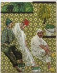 Aldo Mondino, Marchands de fruits, 1993, olio e inserti di legno su linoleum, cm 240 x 190. Foto © Giacomo Santini. Courtesy NP ArtLab e Cuba studio