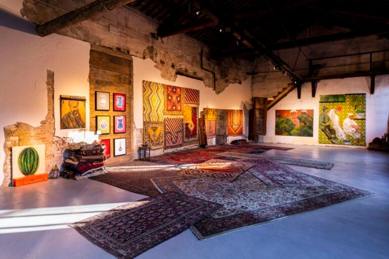 Aldo Mondino, Souk Mondano, installation view at NP ArtLab, Padova, 2023. Foto © Giacomo Santini, Courtesy NP ArtLab e Cuba studio