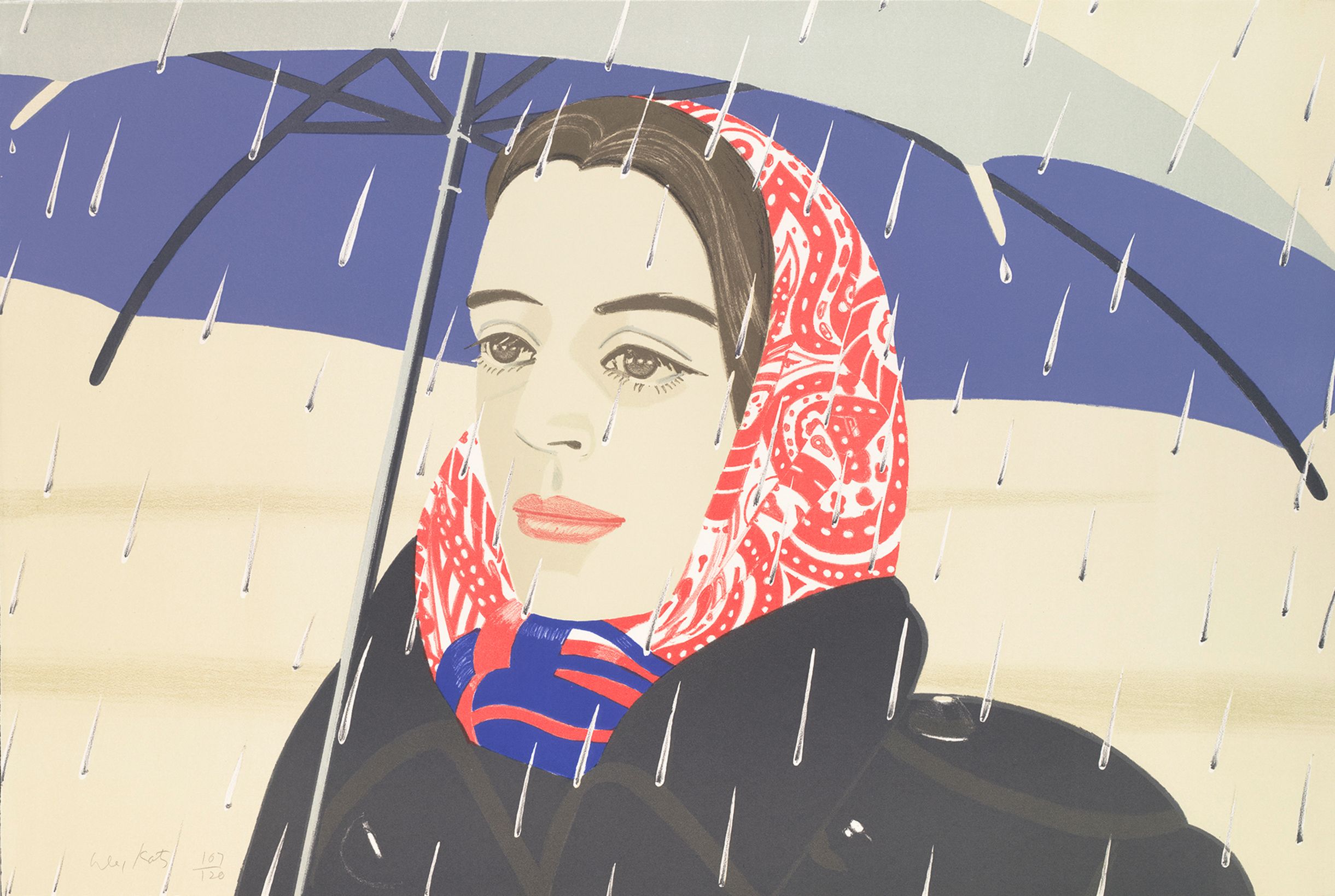 Alex Katz, Blue Umbrella, 1979 80 Albertina, Wien © Bildrecht, Wien 2023