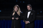 Roma, 10 Maggio 2023: Felix Van Groeningen, Charlotte Vandermeersh ritirao il David di Donatello per la migliore sceneggiatura non originale per il film “Le otto montagne” (Luca Dammicco | Premi David di Donatello)