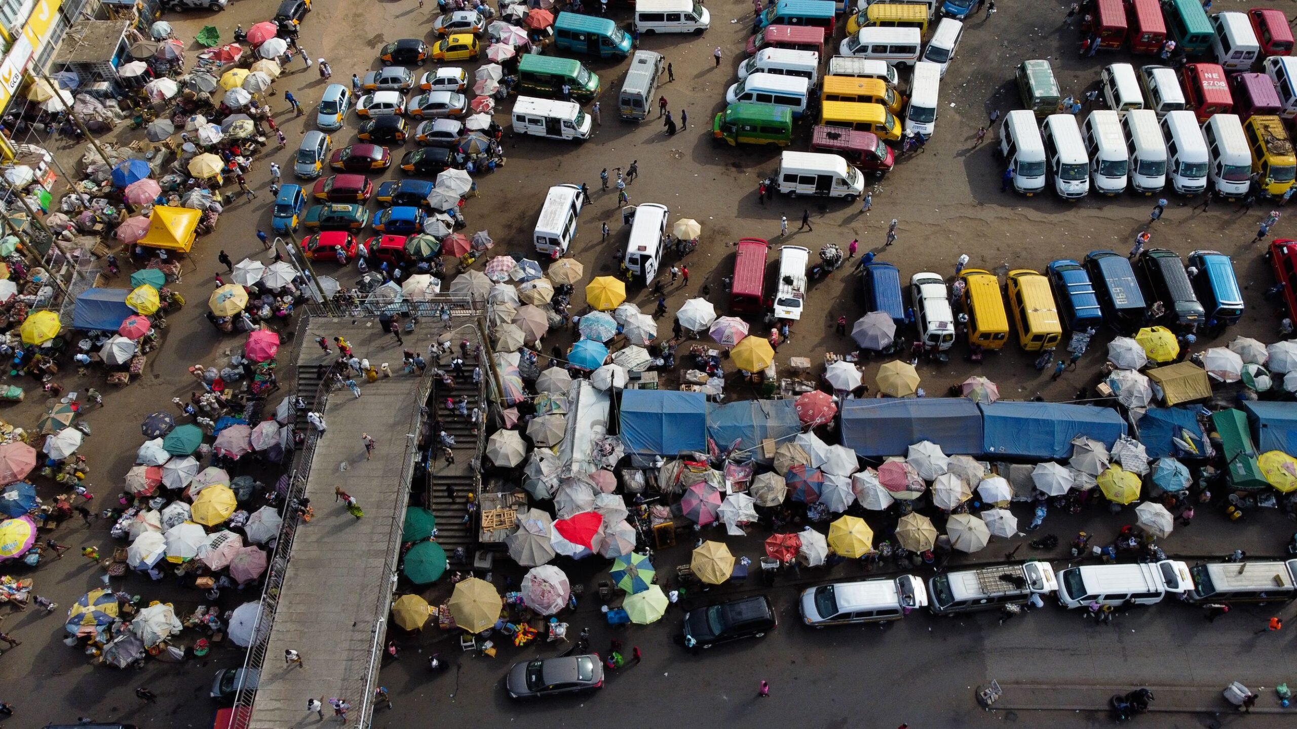 Kaneshie market from the air, Kaneshie, Accra, Ghana. Credit Festus Jackson Davis