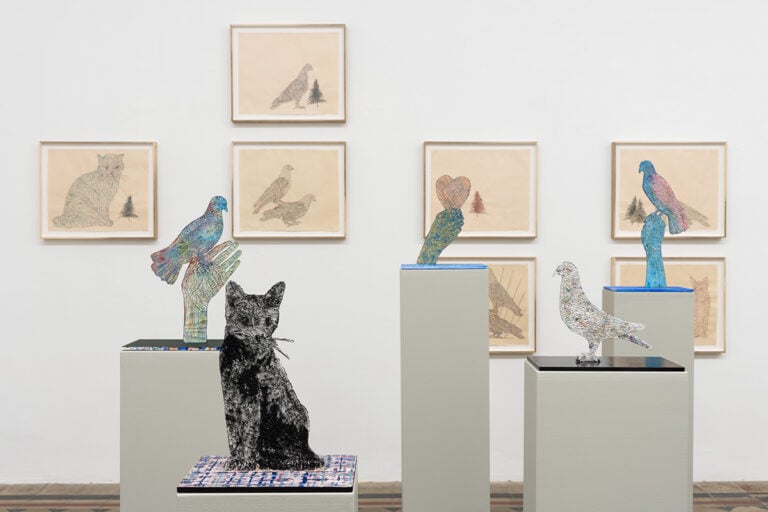 Kiki Smith, The Cat Himself Knows, 2023, installation view at Galleria Raffaella Cortese, Milano. Photo Lorenzo Palmieri