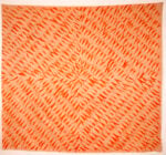 Lenzuolo sabbia arancio, 1973, stoffa dipinta