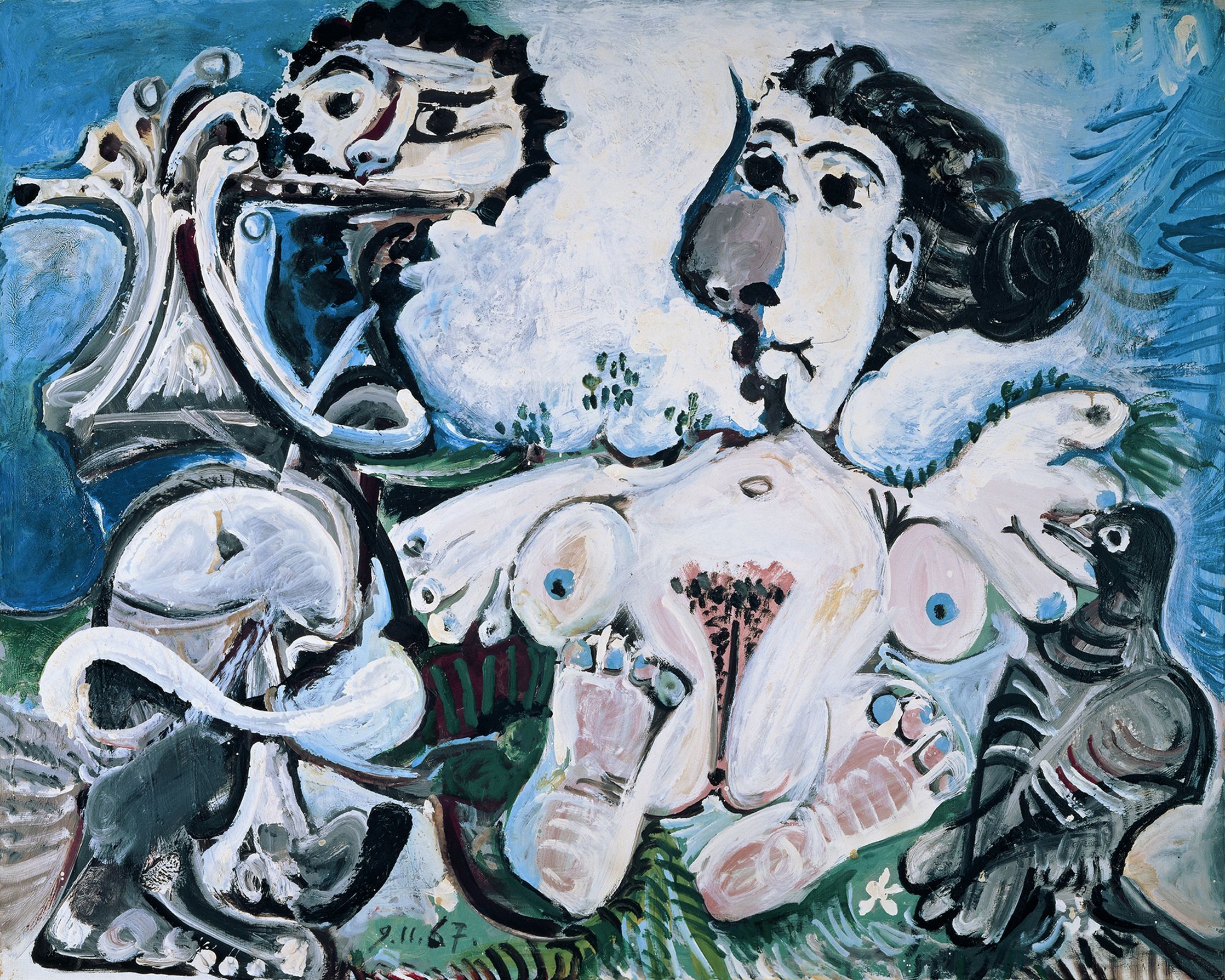 Pablo Picasso, Nude Woman with Bird and Flute Player, 1967. Albertina, Vienna – The Batliner Collection © Succession Picasso Bildrecht, Vienna 2023