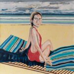 Sinéad Breslin, Beach life, 2023, Oil on canvas, 120x120cm