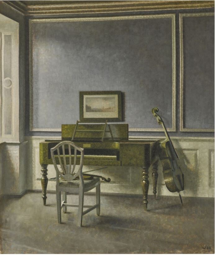 Vilhelm Hammershøi, Interior. The Music Room, Strandgade 30 (1907). Courtesy of Sotheby's