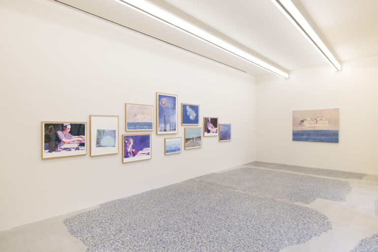 Nate Lowman, Delusion Horizon, installation view at MASSIMODECARLO, Milano, 2023. Courtesy MASSIMODECARLO. Photo Roberto Marossi