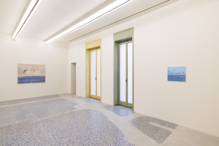 Nate Lowman, Delusion Horizon, installation view at MASSIMODECARLO, Milano, 2023. Courtesy MASSIMODECARLO. Photo Roberto Marossi