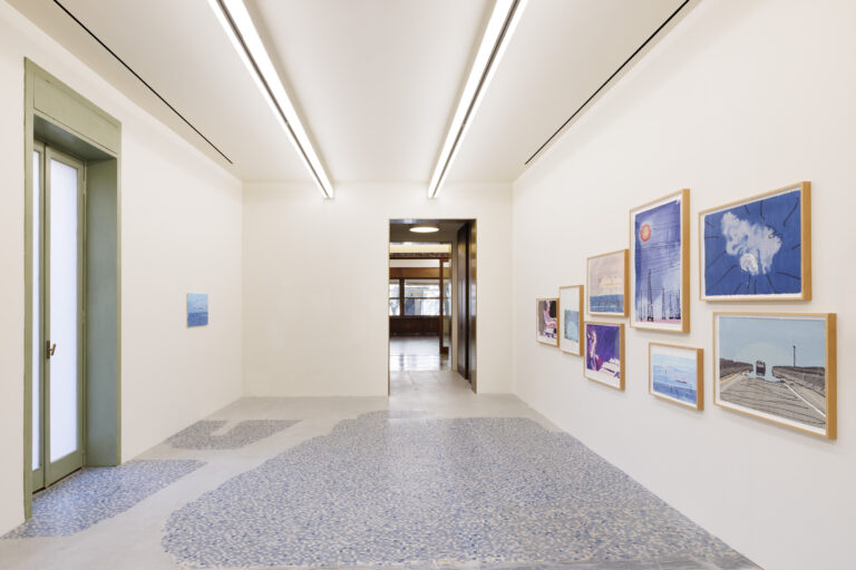 Nate Lowman, Delusion Horizon, installation view at MASSIMODECARLO, Milano, 2023. Courtesy MASSIMODECARLO. Photo Roberto Marossi