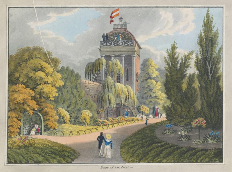 Aussichtsturm im Rosenbaum’schen Garten, Vienna, Joseph e Eduard Gurk, 1824 © Österreichische Nationalbibliothek