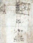 Codice Atlantico, folio 21, recto. Leonardo da Vinci, girarrosto meccanico