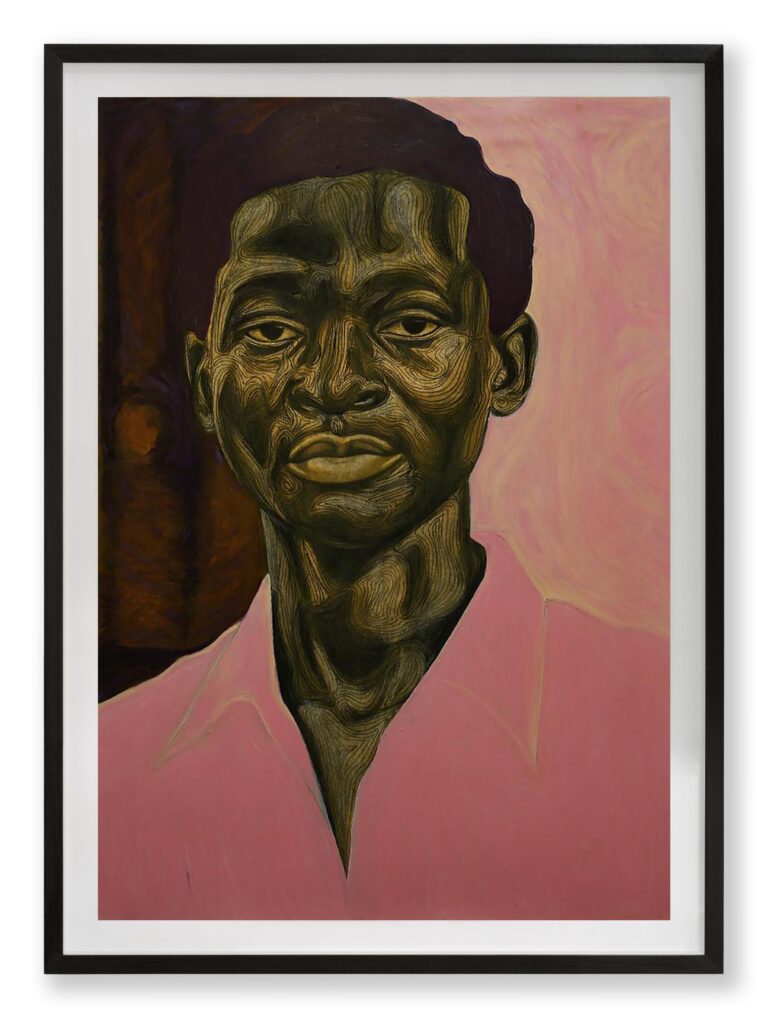 Collins Obijiaku, Portrait of Sadiq, 2023. Courtesy the artist and Luce Gallery, Torino. Photo Nicola Morittu