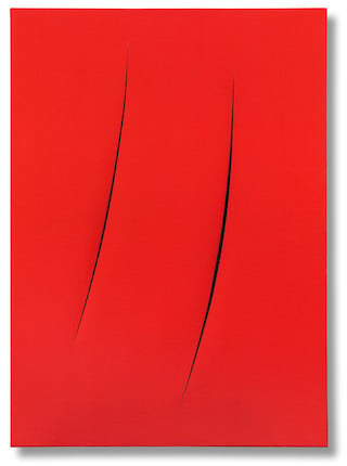 Lucio Fontana, Concetto Spaziale, Attese, 1960. Courtesy of Bonhams