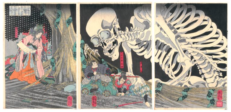 Kuniyoshi Utagawa, La principessa strega Takiyasha e lo scheletro del padre, da Storia di Utö Yasutaka, 1844 circa
