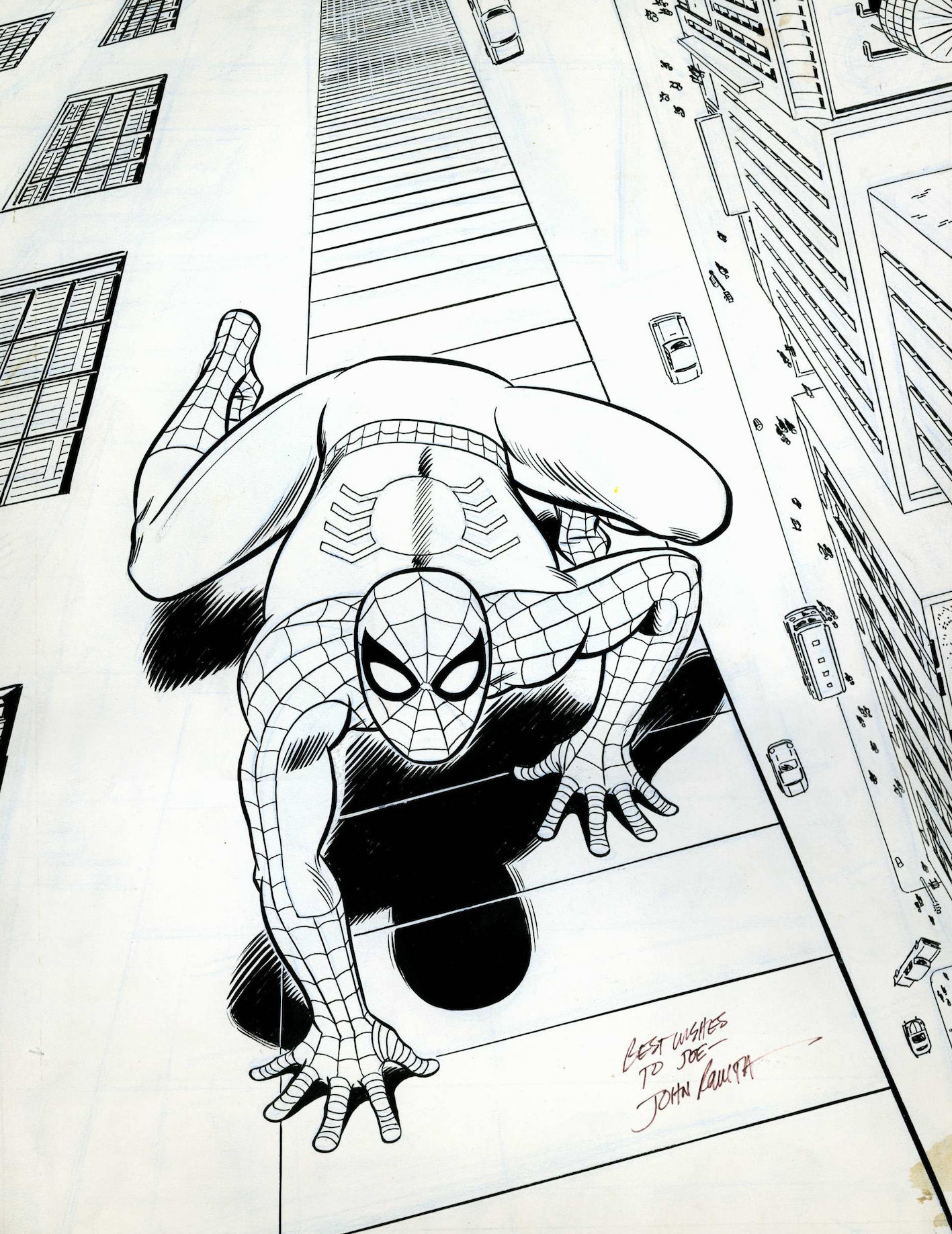 Un disegno di Spider-Man di John Romita