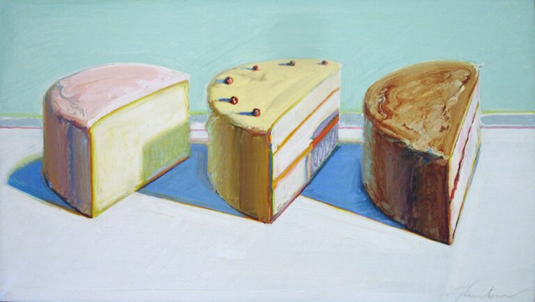 Wayne Thiebaud’s, Three Half Cakes, 1966. © Berggruen