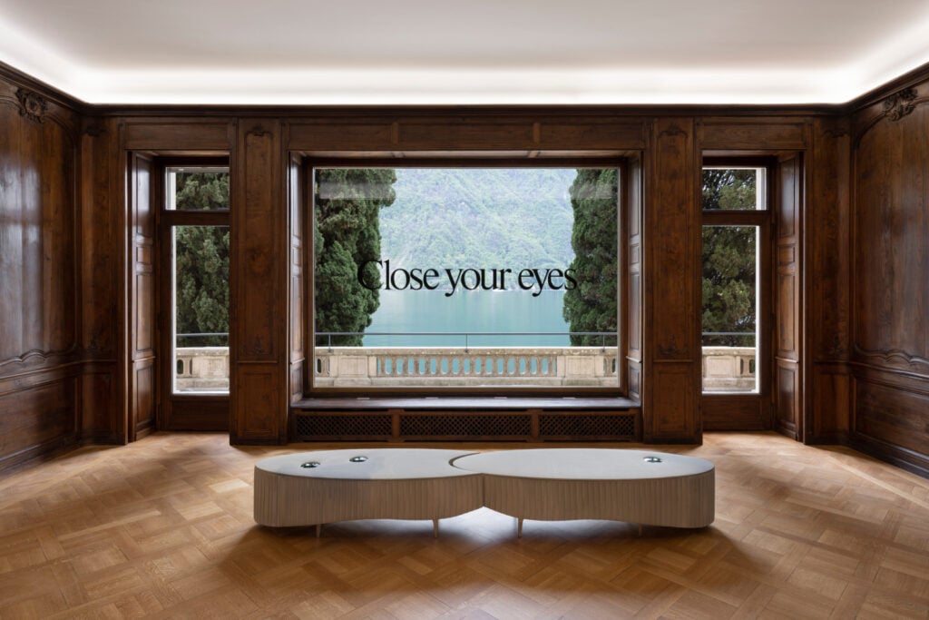 Haim Steinbach, Close your eyes, 2003, Tania Gheerbrant, Twin in the clouds and other stories, 2023, Bally Foundation, Lugano. Photo Andrea Moretti