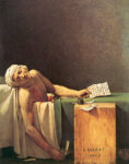 Jacques Louis David, La morte di Marat, 1793, olio su tela, 165 x 128cm. Musées Royaux des Beaux-Arts de Belgique, Bruxelles