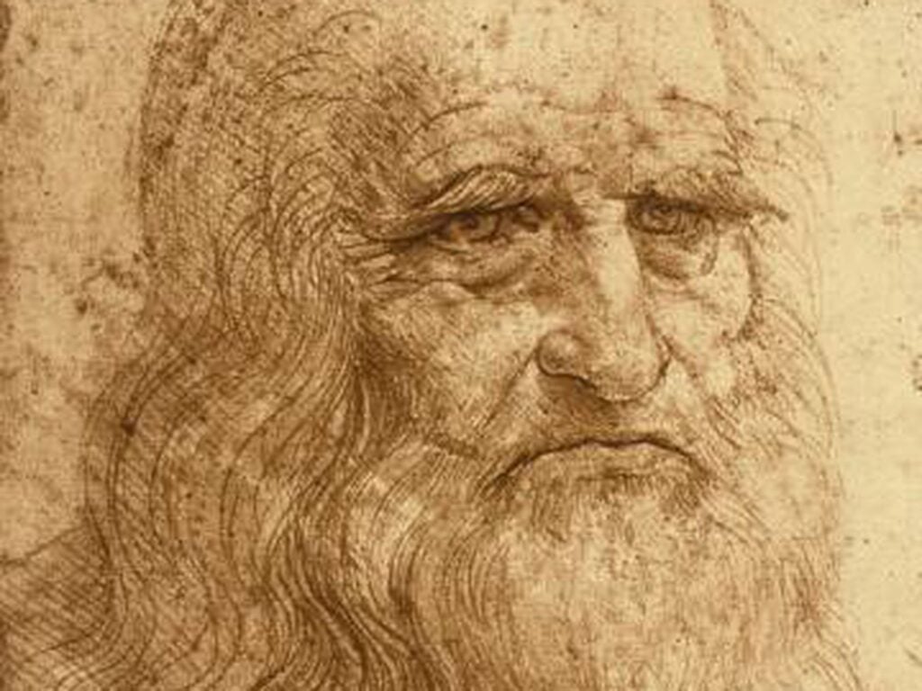 Autoritratto, c. 1515-16 (sanguigna su carta bianca) di Leonardo da Vinci, Credits Musei Reali di Torino, Google Arts & Culture, dettaglio 