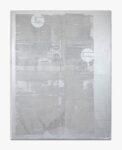Lorenza Longhi, Untitled (Duct Tape Moods), 2023, silkscreen print on fabric mounted on wood panel, aluminum, screws, adhesive tape, 180x140x2,5 cm. Courtesy l'artista e Fanta-MLN