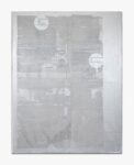 Lorenza Longhi, Untitled (Duct Tape Moods), 2023, silkscreen print on fabric mounted on wood panel, aluminum, screws, adhesive tape, 180x140x2,5 cm. Courtesy l'artista e Fanta-MLN