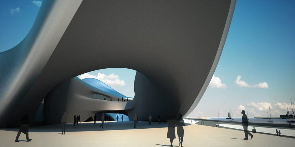 Render del progetto per il Museo del Mediterraneo © Zaha Hadid Architects 3