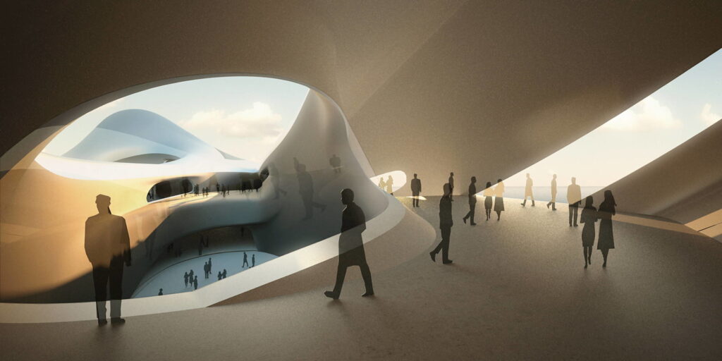 Render del progetto per il Museo del Mediterraneo © Zaha Hadid Architects 3