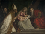 Tiziano, Madonna col Bambino tra i santi Tiziano e Andrea, prima del restauro, Pieve di Cadore