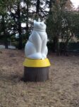 Wal, Gatto mammone, 2014:15, Fiberglass verniciata e terracotta smaltata, cm 180x100x100