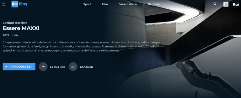 Essere MAXXI su Rai Play