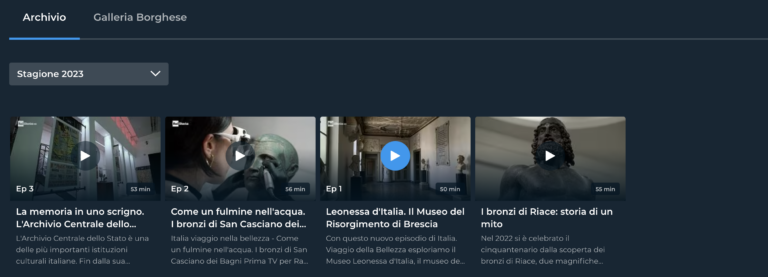 3. Italia viaggio nella bellezza stagione 2023 Contenuti su arte e cultura da trovare in streaming su RaiPlay