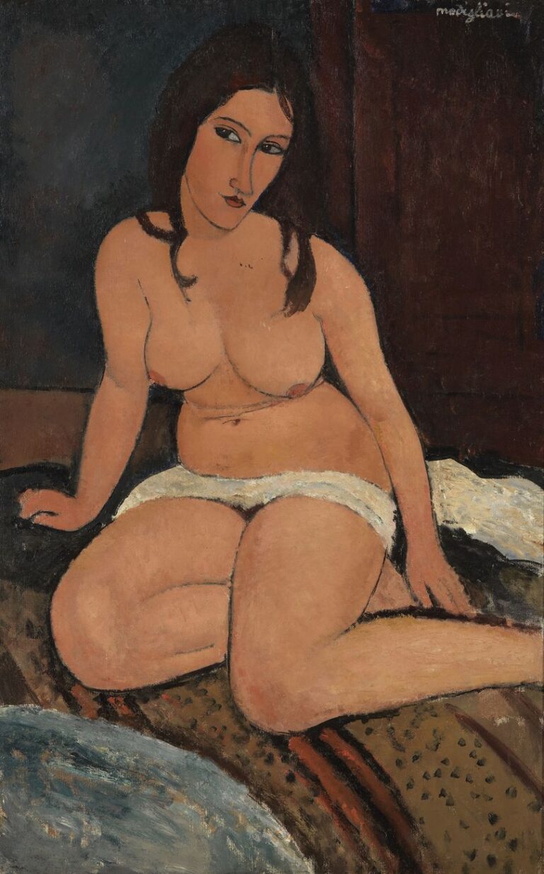 Amedeo Modigliani, Seated Nude, 1917 (oil on canvas) Koninklijk Museum voor Schone Kunsten, Antwerp, Belgium; © Lukas - Art in Flanders VZW Photo: Hugo Maertens; Italian, out of copyright