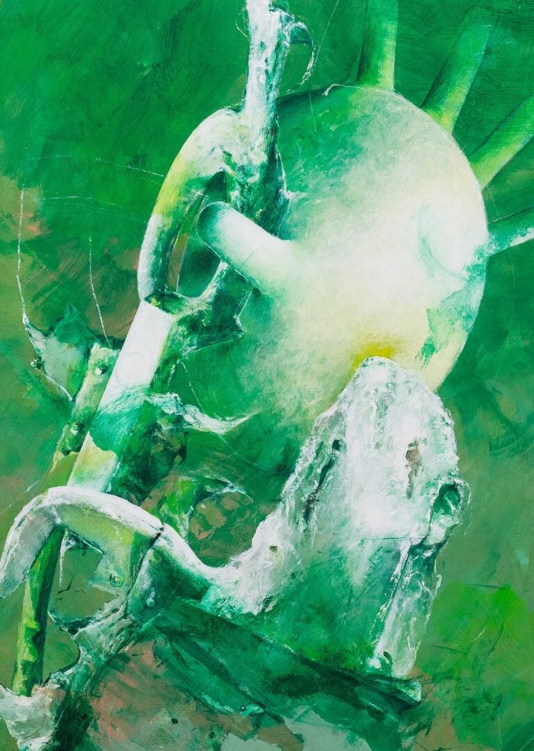 Andrea Martinucci, Mille e mille volti, 2022. Acrylic and graphite on cotton canvas. 90cm x 168cm x 2cm. Courtesy of the artist. ©Andrea Martinucci