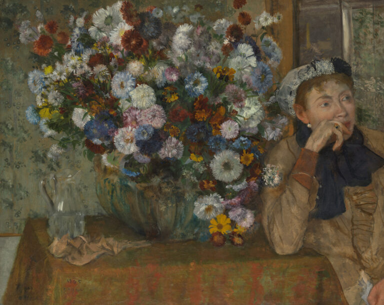 Edgar Degas, A Woman Seated beside a Vase of Flowers, 1865