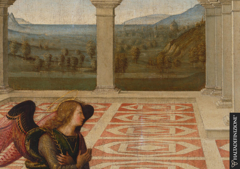 Dettaglio, Annunciazione Ranieri, Perugino - © Haltadefinizione Image Bank. Su concessione di Galleria Nazionale dell'Umbria