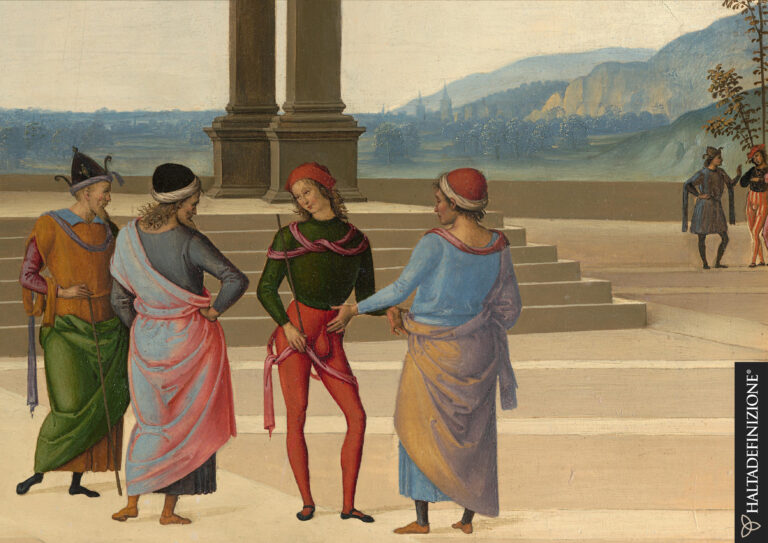Dettaglio, Sposalizio della Vergine, Perugino - © Haltadefinizione Image Bank. Su concessione di Musée des Beaux-Arts