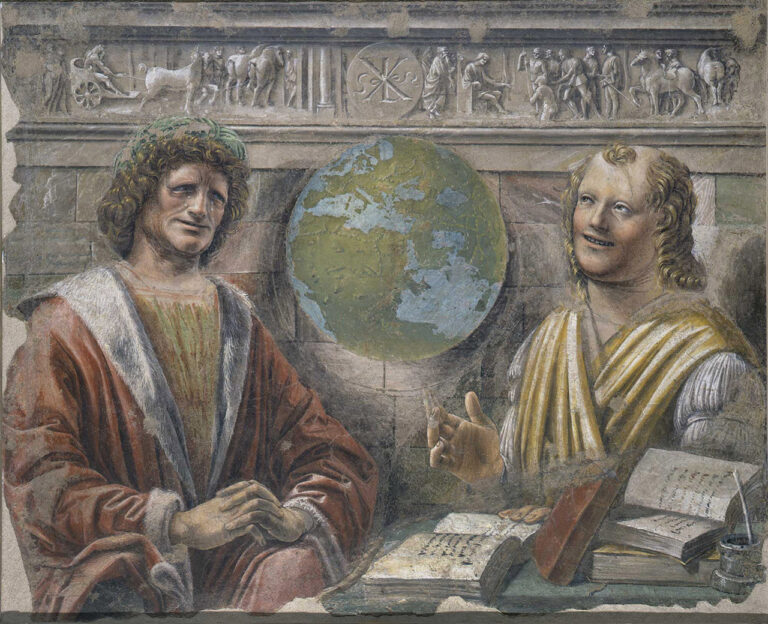 Donato Bramante, Eraclito e Democrito, 1486 ca, Milano, Pinacoteca di Brera