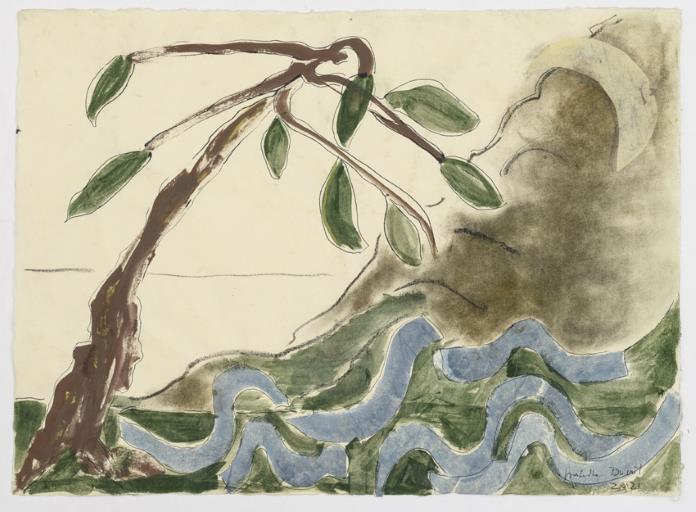 Isabella Ducrot, Bella Terra, 2021, pigmenti , matita, inchiostro di china e collages su carta, cm 65x89