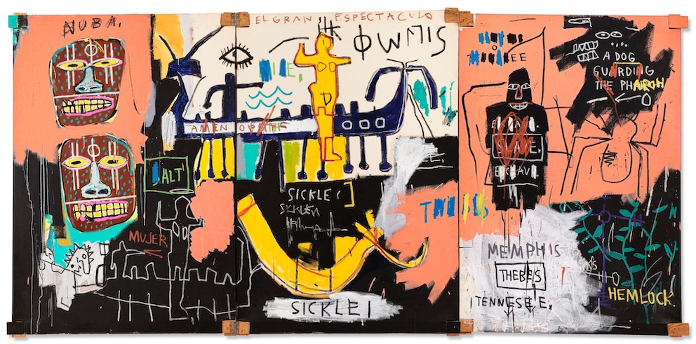 Jean Michael Basquiat El Gran Espectaculo The Nile 1983. Courtesy Christies Images Ltd Il primo semestre 2023 (piuttosto negativo) delle case d'asta. Report di Christie's, Bonhams e Phillips