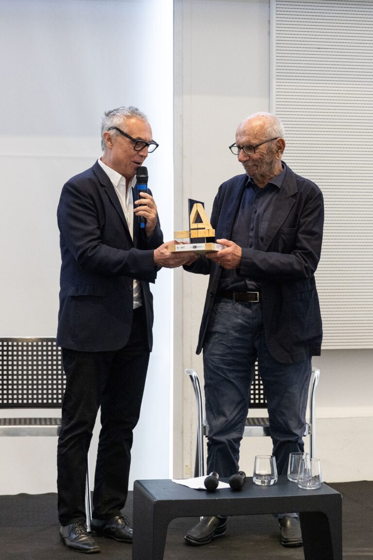 La consegna del Premio alla Carriera ad Aimaro Oreglia d'Isola, Premio Italiano di Architettura, Triennale Milano e MAXXI. Photo Gianluca di Ioia