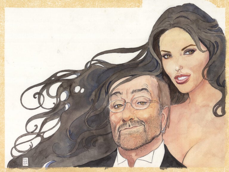 Lucio Dalla in una illustrazione di Milo Manara