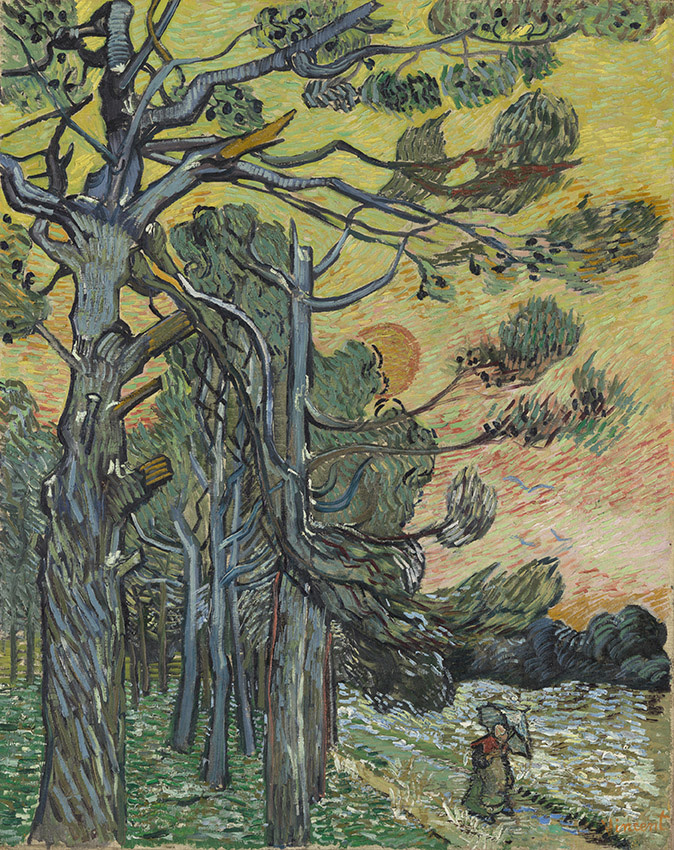 Vincent van Gogh, Pini al tramonto, 1889, Olio su tela, 91.5 x 72 cm, Kröller-Müller Museum, Otterlo