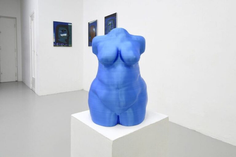 Woman as a Temple 14 Silk Blue, 2020, Installation view Holomovement, Dimora Artica, Milano.