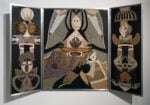 Bona de Mandiargues, Trittico della nascita, Triptyque de naissance, 1965 (rifacimento dell’artista, 1983), assemblage su tela. Collezione Gallerie d’Arte Moderna e Contemporanea, Ferrara