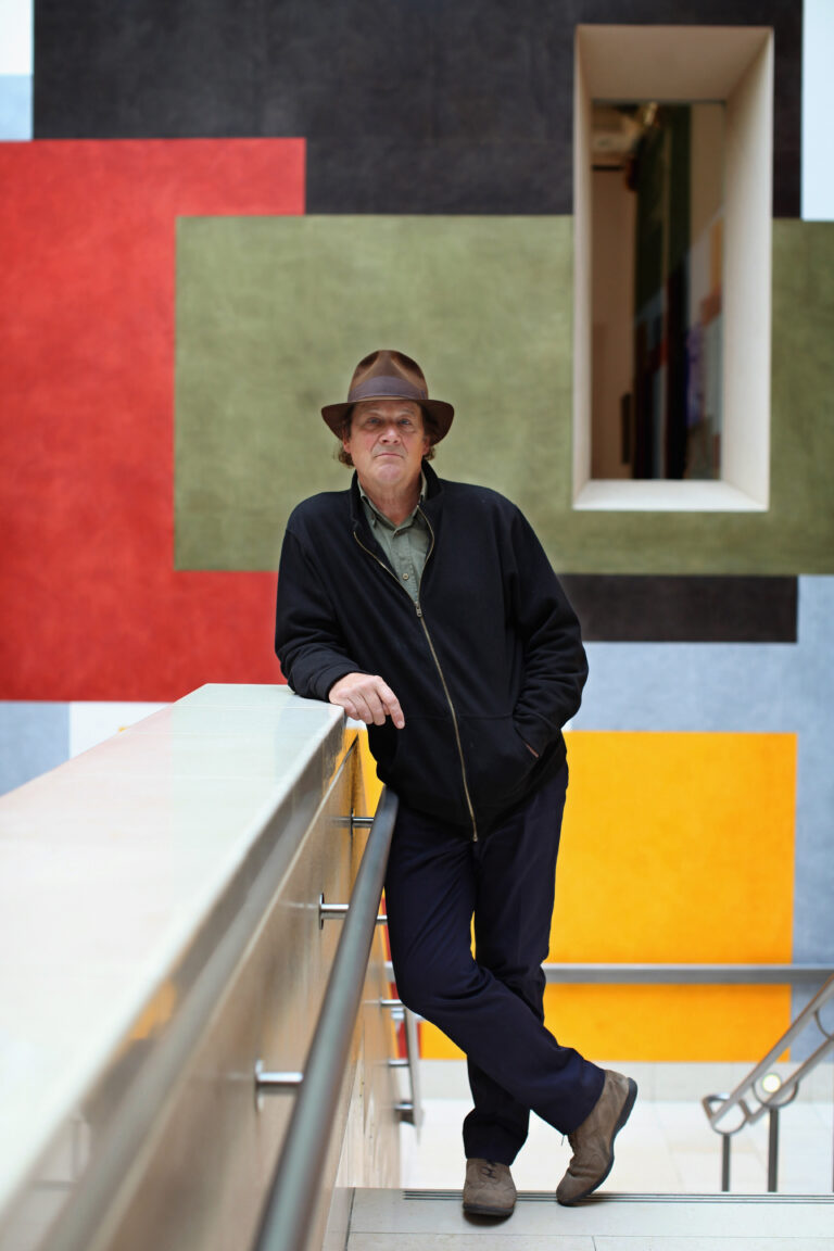 Artist David Tremlett Applies The Finishing Touches To His Drawing For Free Thinking 2011 At The Tate Britain