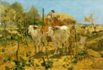 Giovanni Fattori, Raccolta del fieno in Maremma, 1867/1870. Collezione-privata