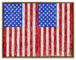 Jasper Johns Flags 1986 oil on canvas 25 ½ x 33 inches Sotheby's batte Christie's e conquista la collezione Landau. Mega asta prevista per l'autunno